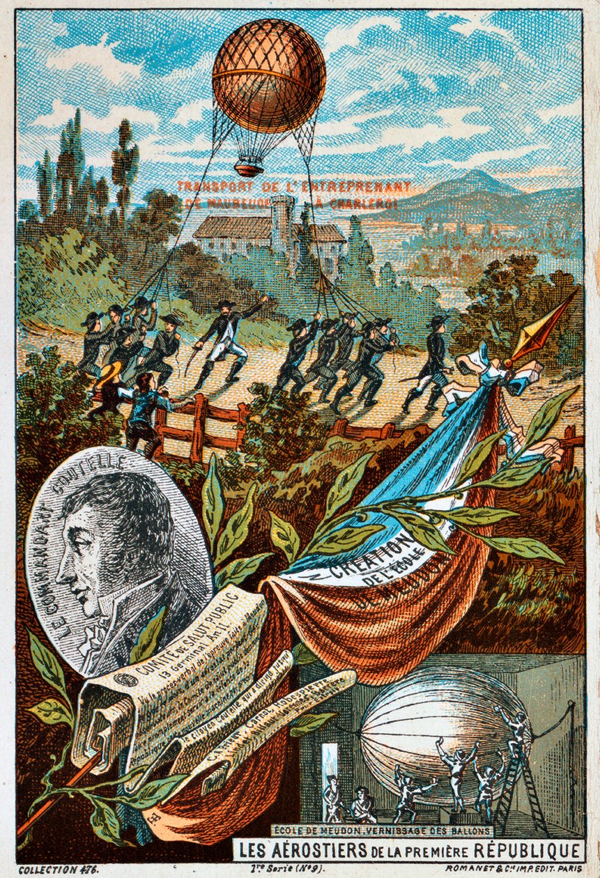 Transport av ballongen Enterprising fra Mauberge til Charleroi, 1794 1890-årene. av Unbekannt