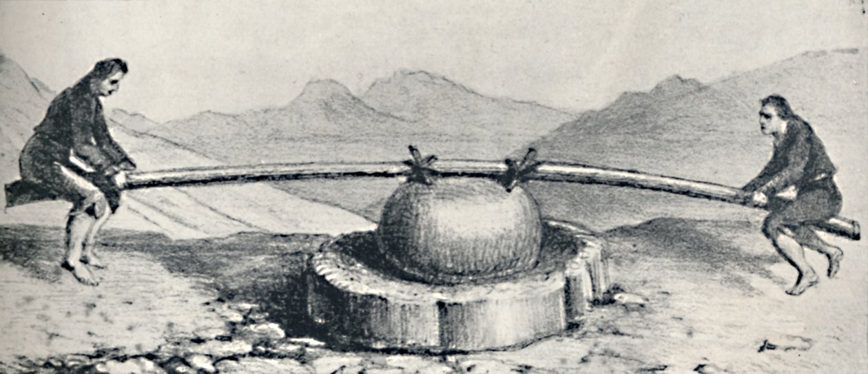 Trapiche eller mølle brukt ved Lavaderos eller gullvaskene, c1826, 1911 av Unbekannt