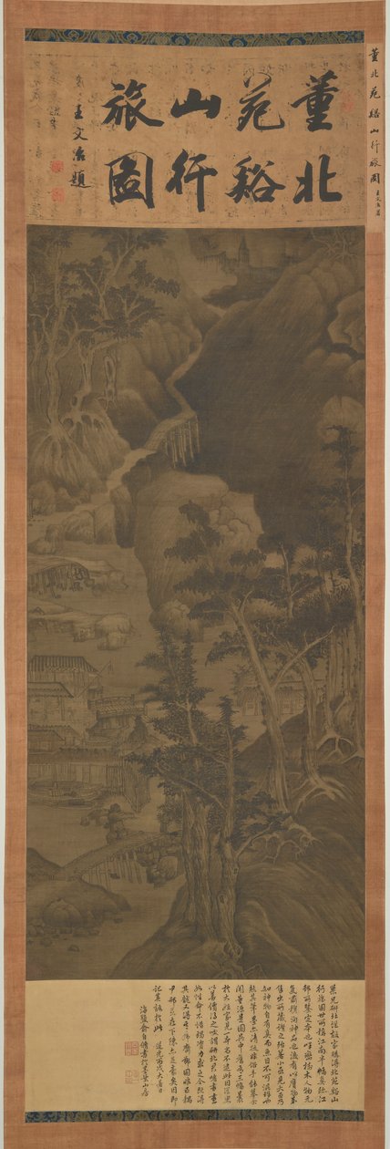 Reisende blant fjell og bekker, Ming-dynastiet, 1368-1644. av Unbekannt