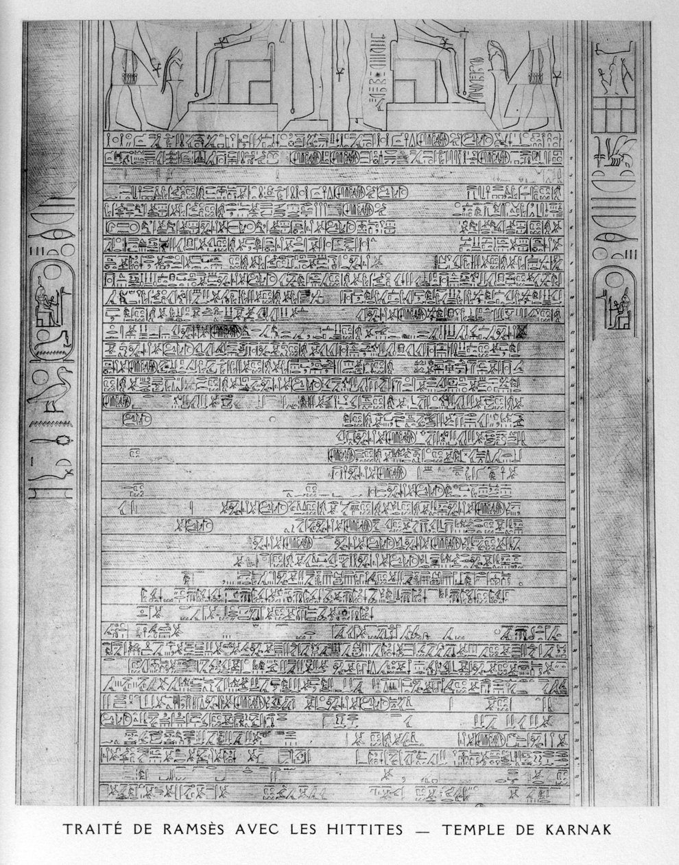 Ramses-traktaten og det hettittiske folket, Karnak-tempelet, 1800-tallet av Unbekannt