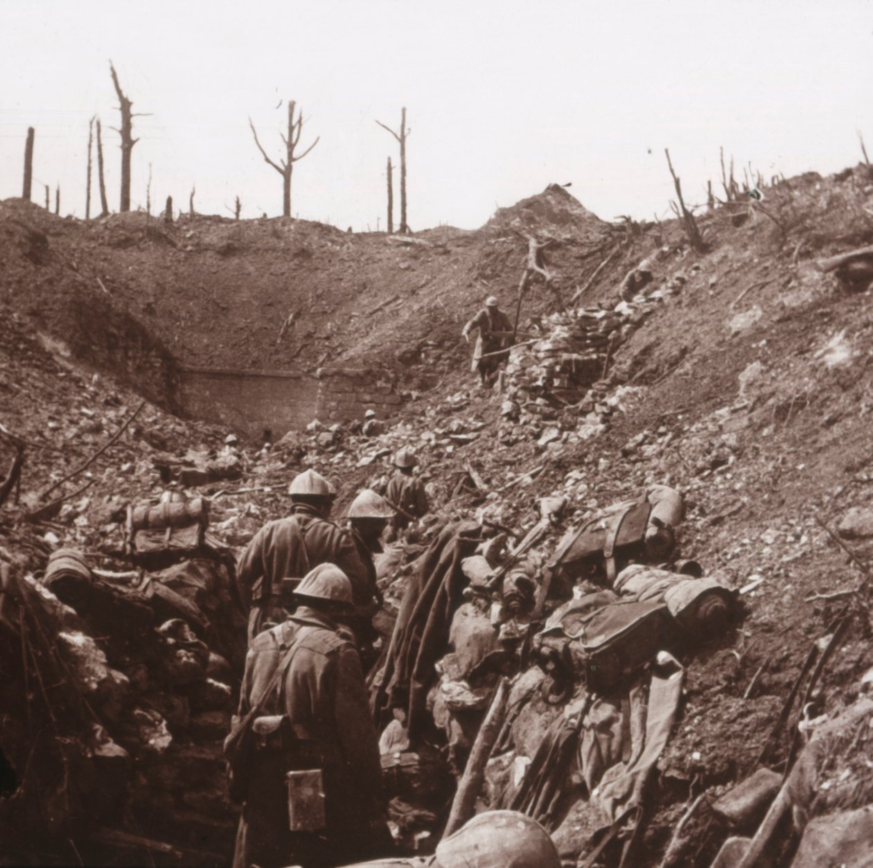 Trenches, Fort Vaux, Nord-Frankrike, c1914-c1918 av Unbekannt