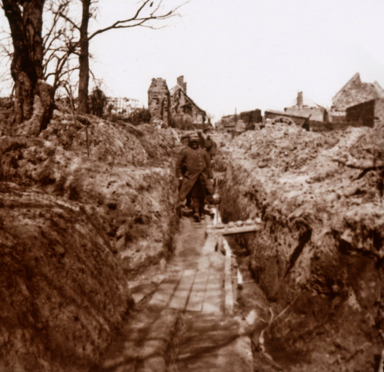 Trenches, Somme, Nord-Frankrike, c1914-c1918 av Unbekannt