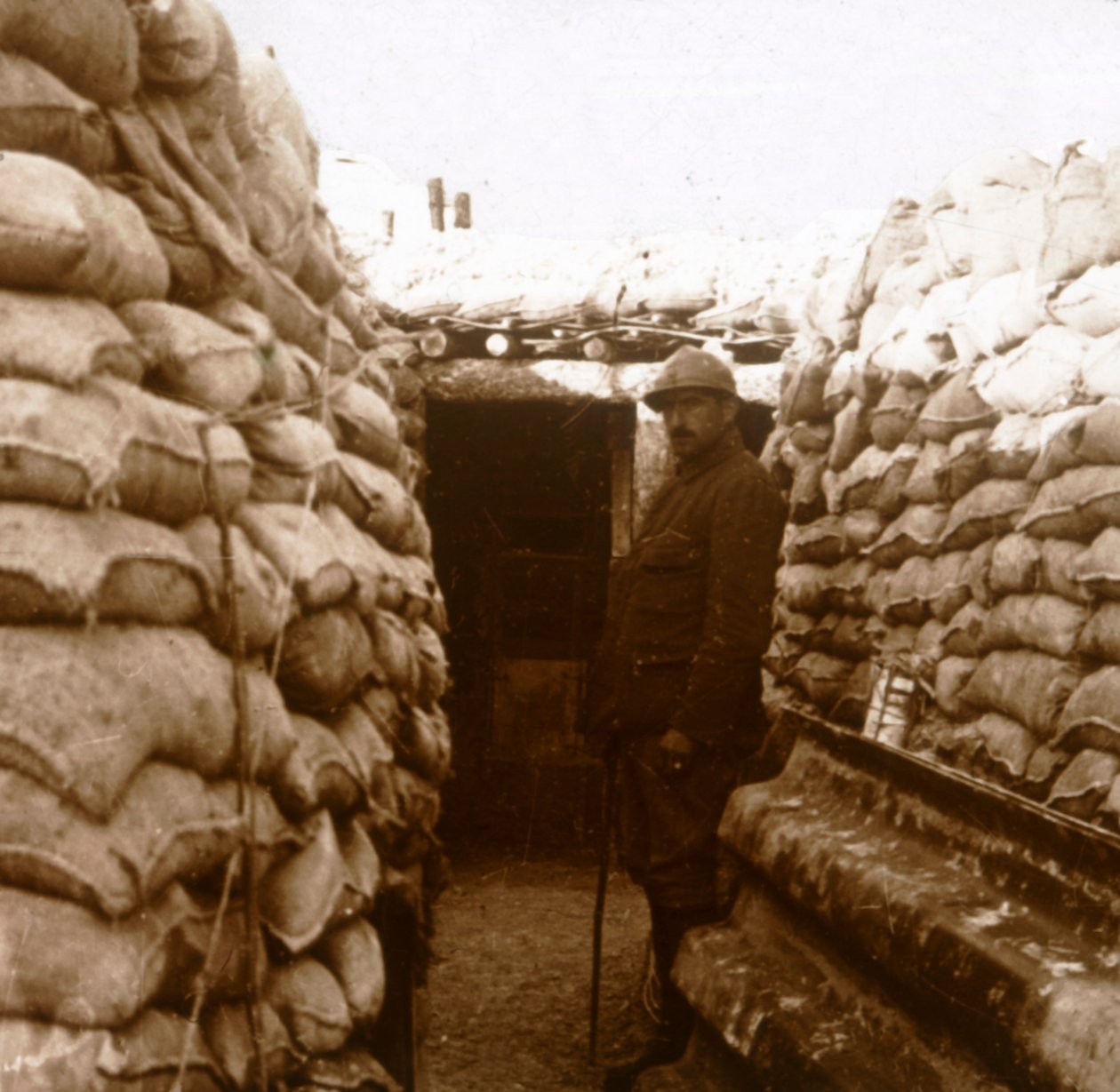 Skyttegraver i Champagne, Nord-Frankrike, c1914-c1918 av Unbekannt
