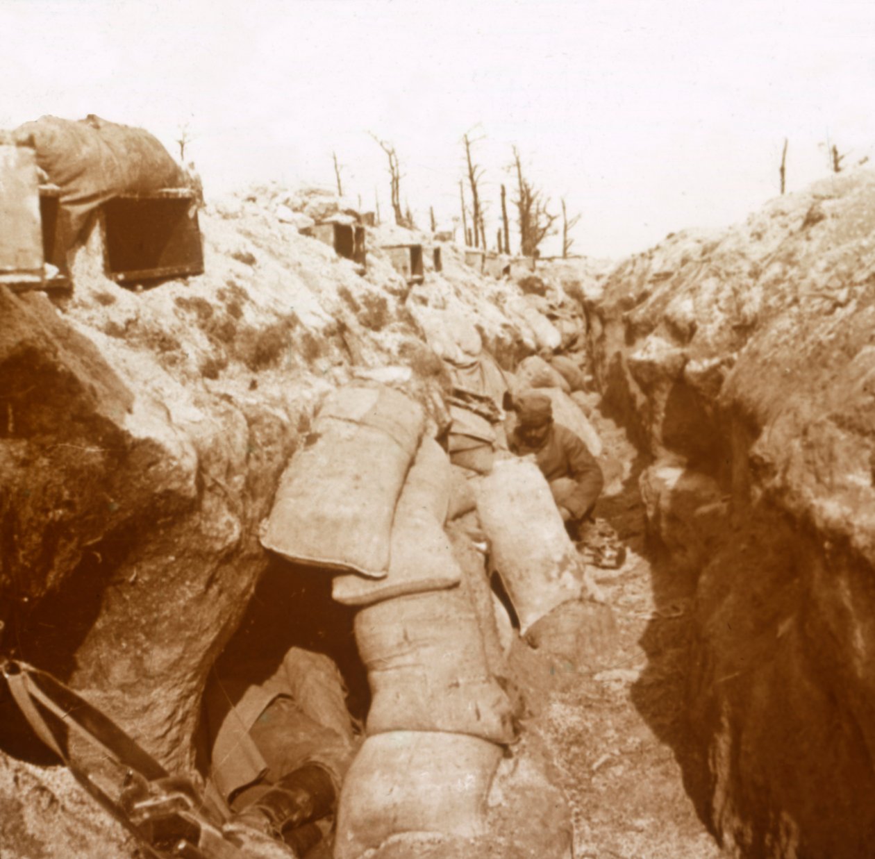 Skyttegraver i Champagne, Nord-Frankrike, c1914-c1918 av Unbekannt