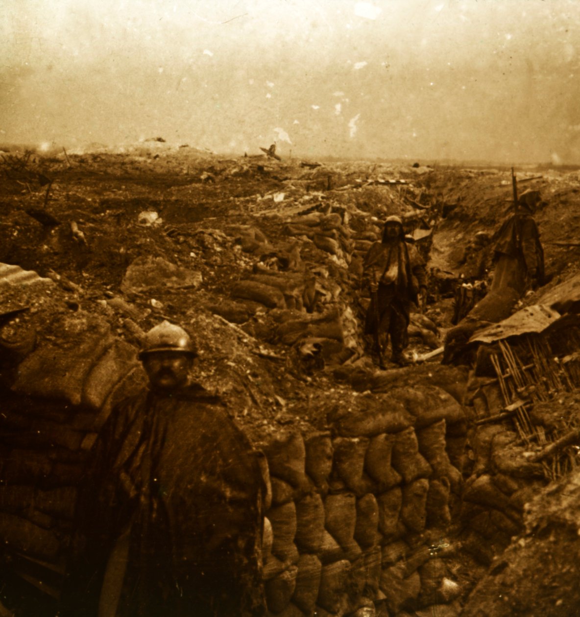Grøfter på frontlinjen, Moulin de Souain, Nord-Frankrike, c1915 av Unbekannt