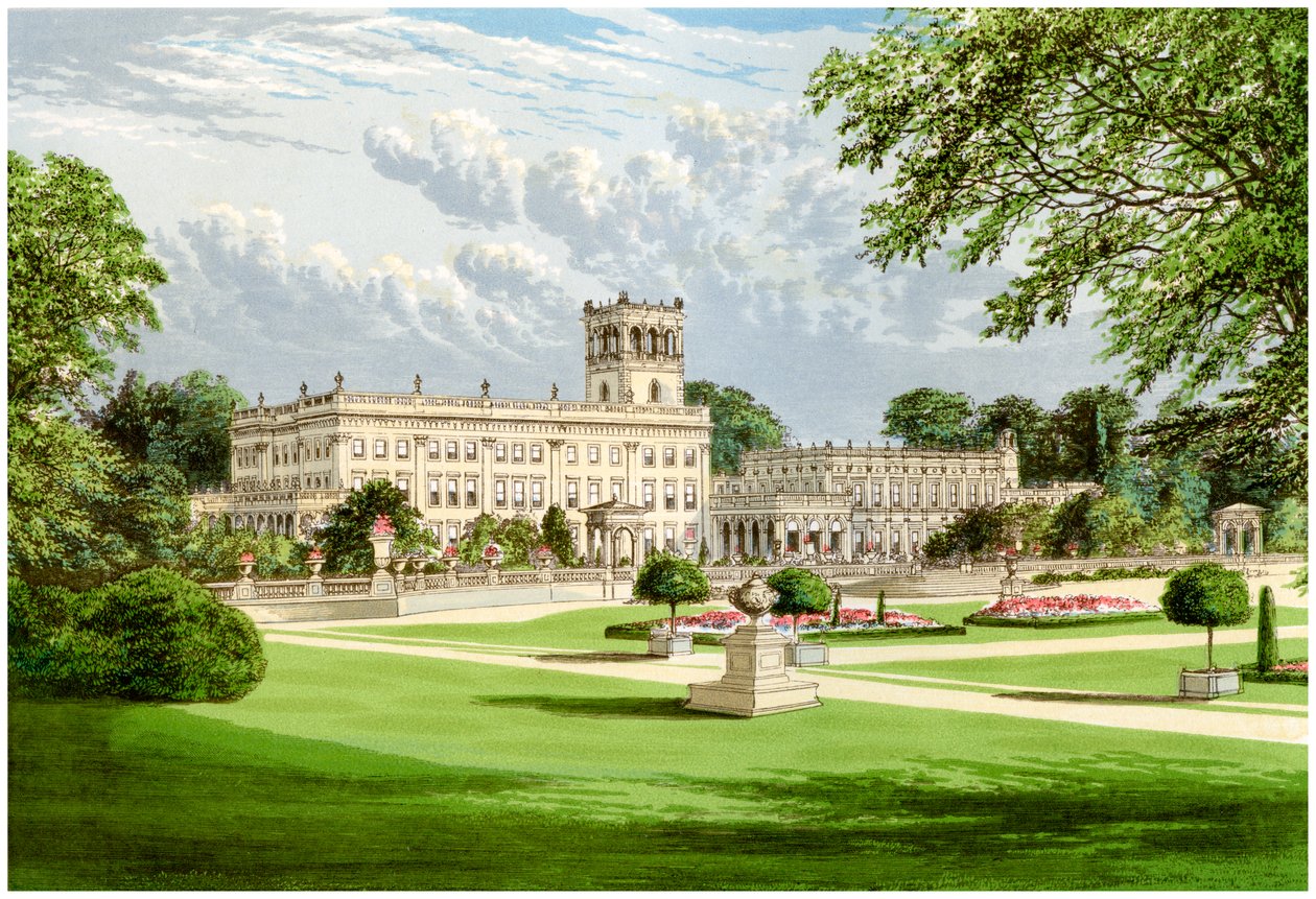 Trentham Hall, Staffordshire, hjemmet til hertugen av Sutherland, c1880 av Unbekannt