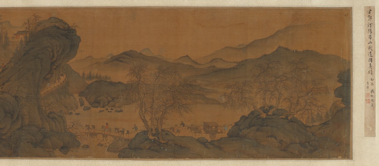 Trestle Roads in the Mountains of Shu, 1600-1700-tallet. av Unbekannt