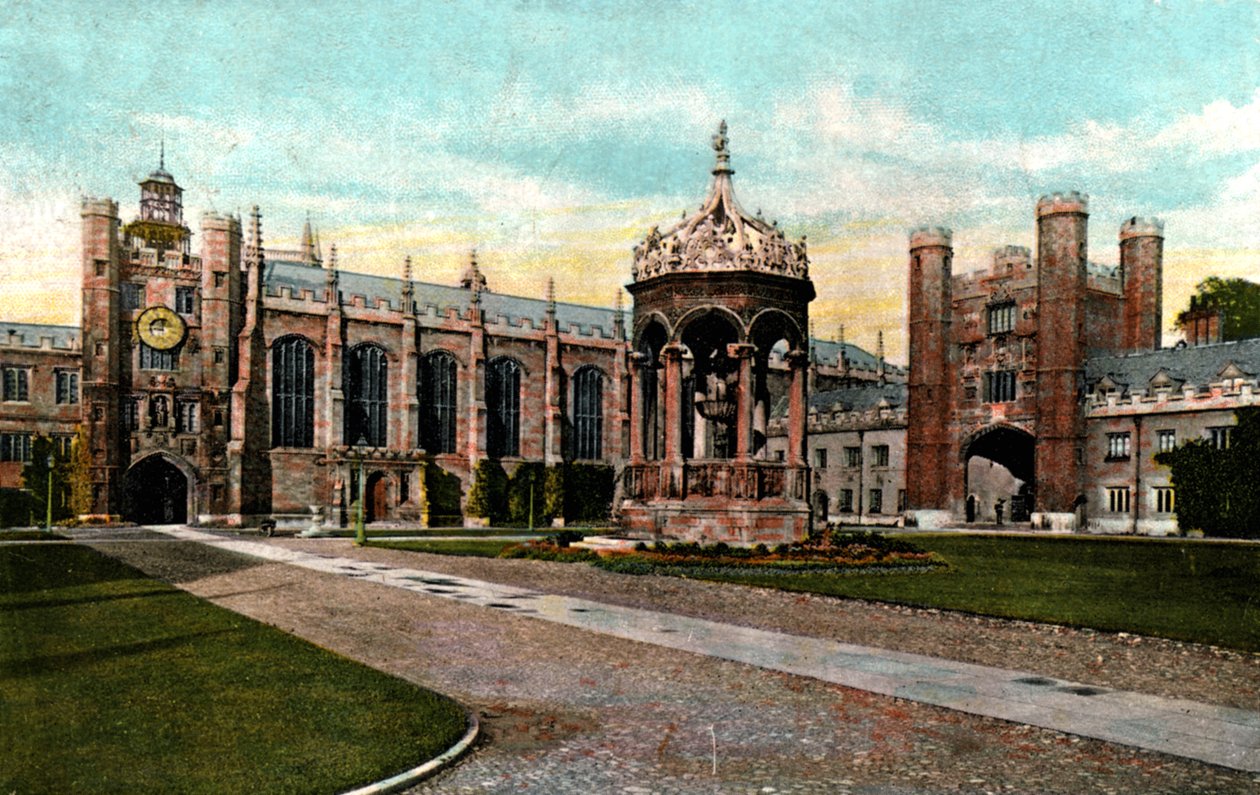 Trinity College-fontenen, Cambridge, Cambridgeshire, sent på 1800-tallet av Unbekannt