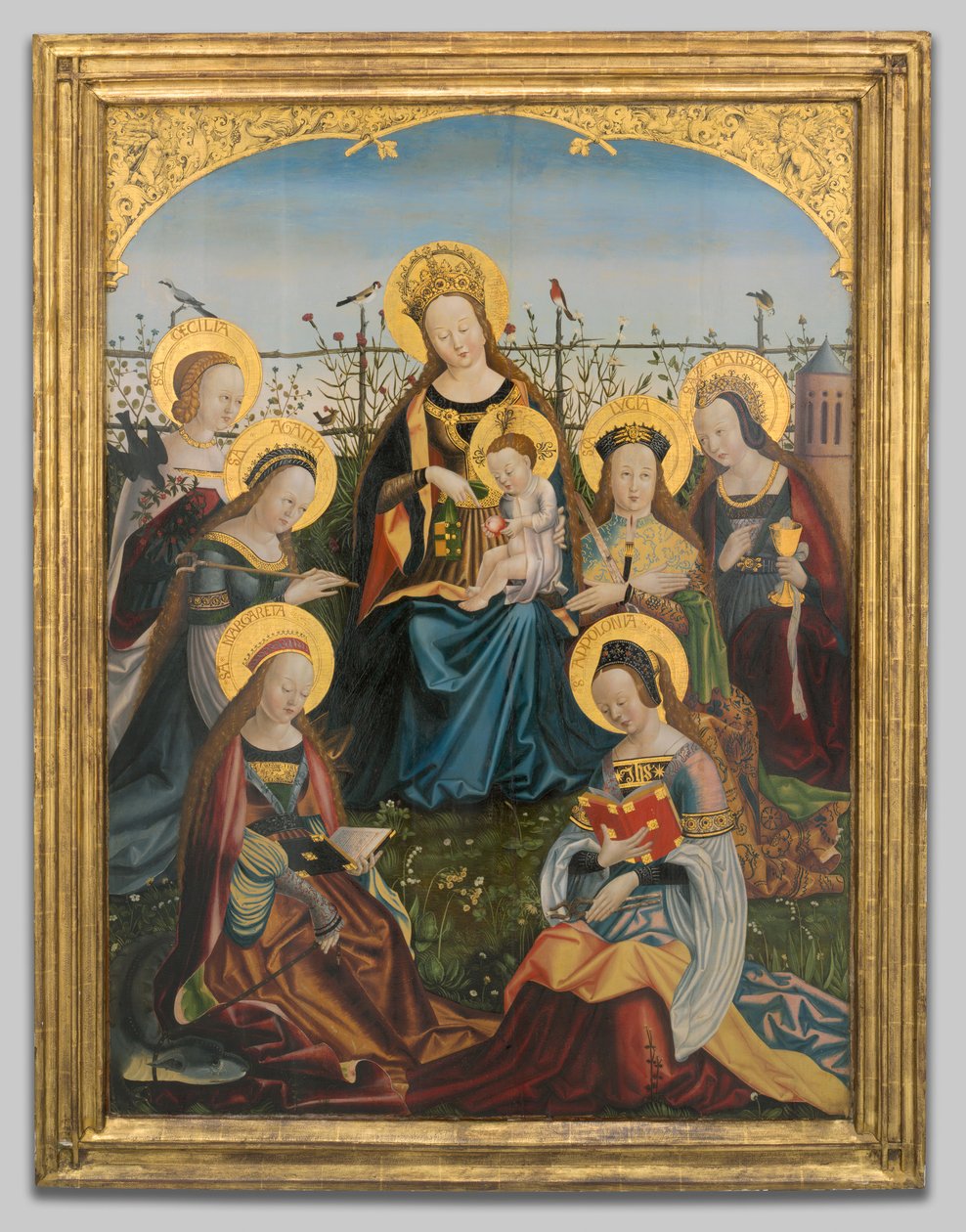 Triptyk av jomfruen og barnet med hellige, 150515. av Unbekannt