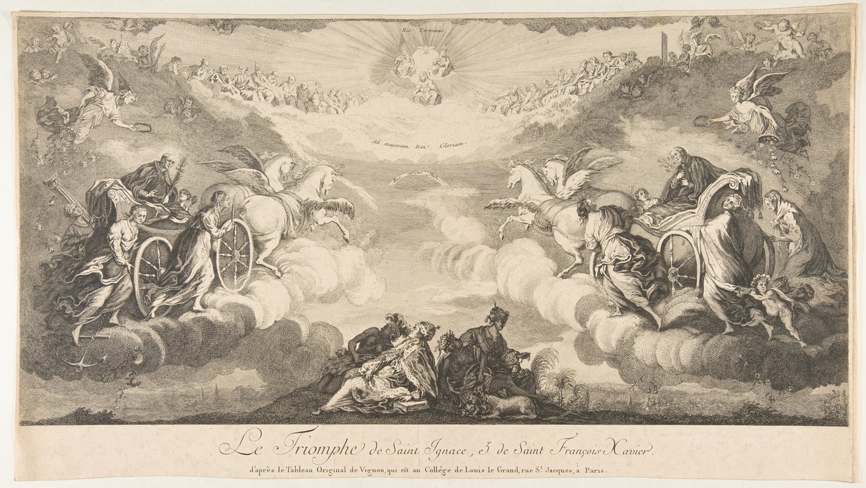 Triumf av Saint Ignatius og Saint Francis Xavier Le Triomphe de Saint Ignace et..., 1600-tallet. av Unbekannt