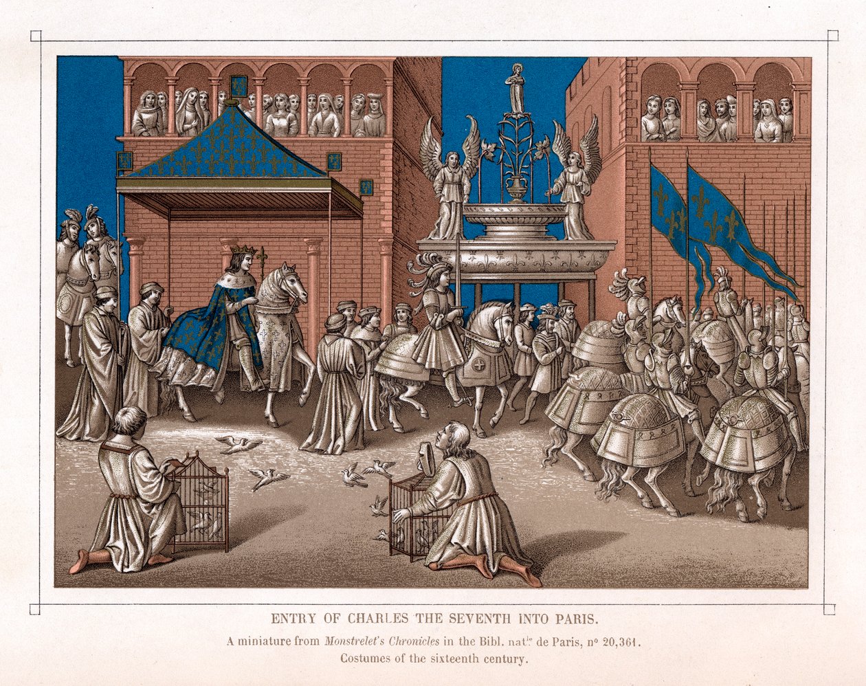 Triumferende inntog av Charles VII, konge av Frankrike, i Paris, c1435 av Unbekannt