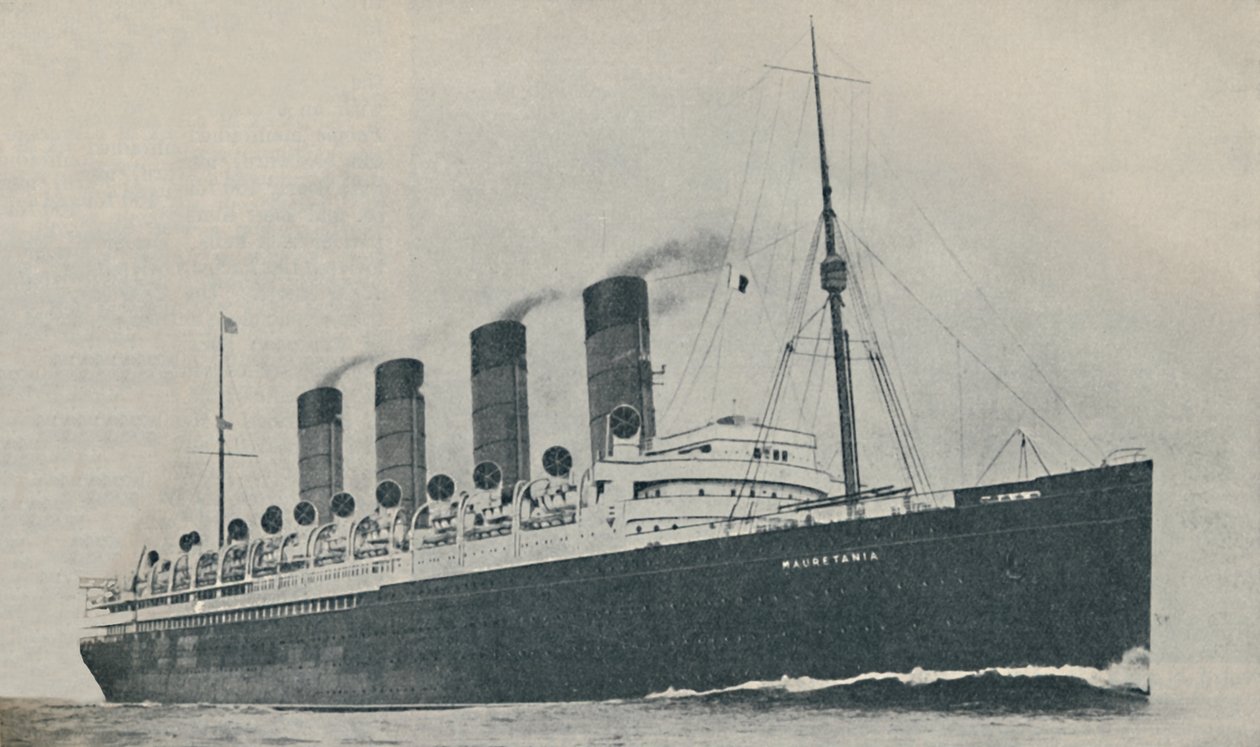 Triumferende i tjue år. Mauretania, bygget i 1907, c1927, 1936 av Unbekannt