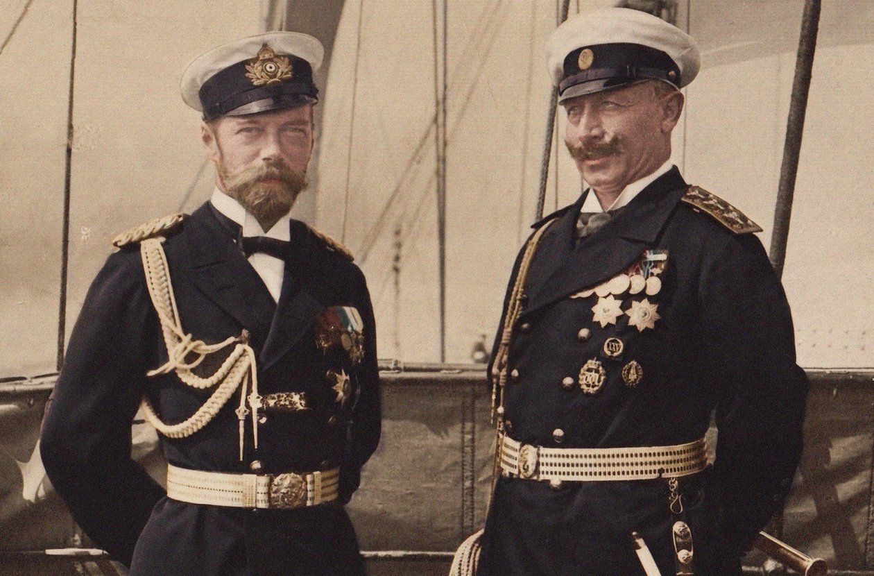 Tsar Nicholas II og Kaiser Wilhelm II i Björkö, 1905. av Unbekannt