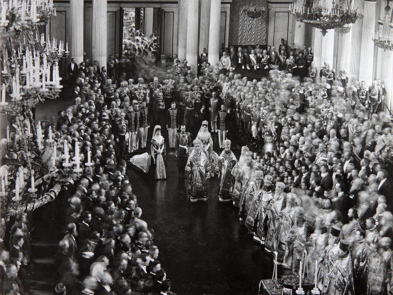 Tsar Nicholas II ved åpningsseremonien til den første Dumaen, St. Petersburg, Russland, 1906 av Unbekannt