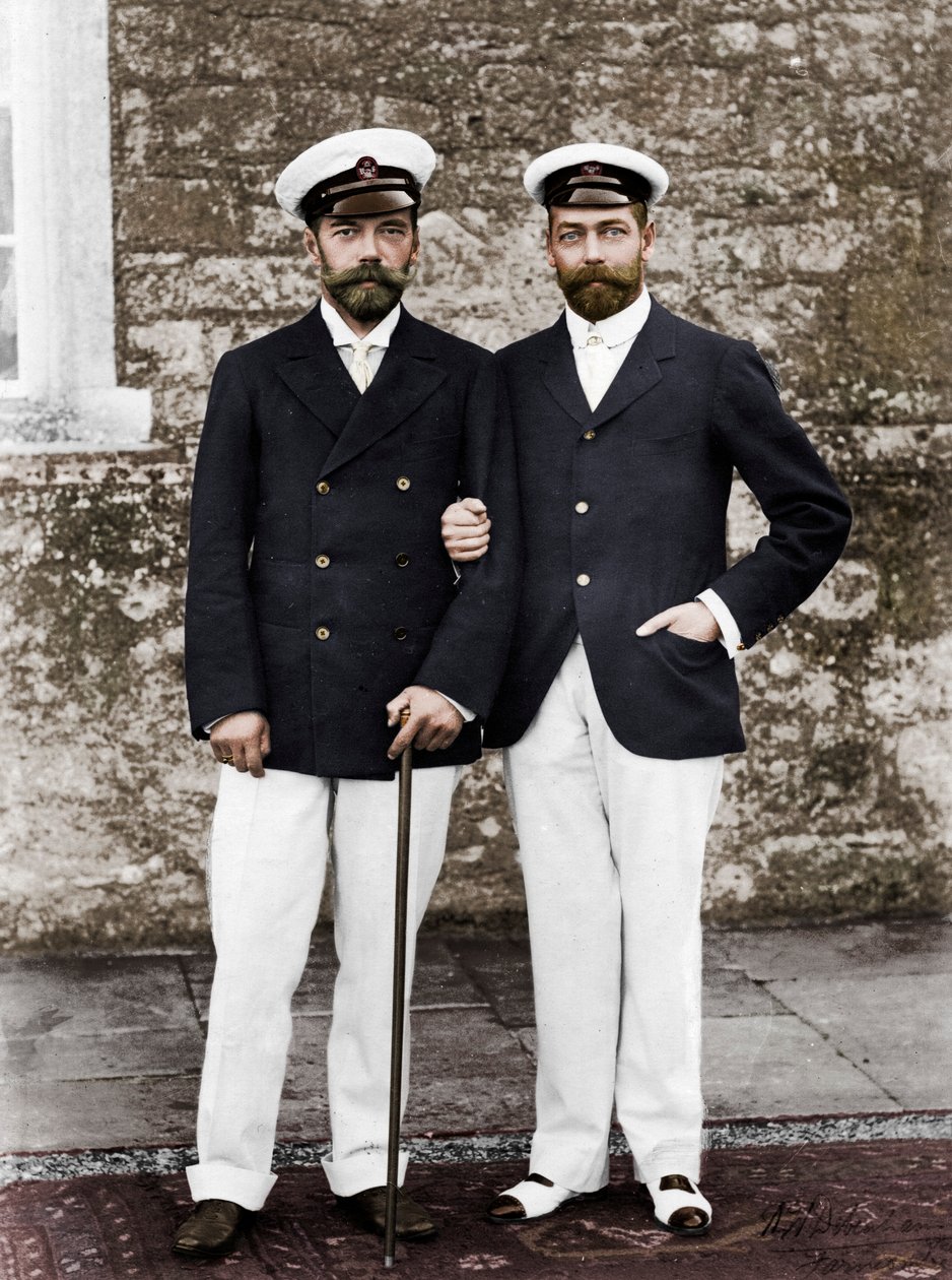 Tsar Nicholas II av Russland og kong George V av Storbritannia av Unbekannt