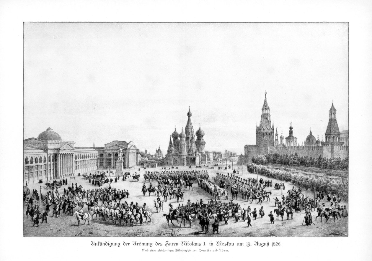 Tsar Nicholas I av Russland i Moskva, 19. august 1826 1900 av Unbekannt
