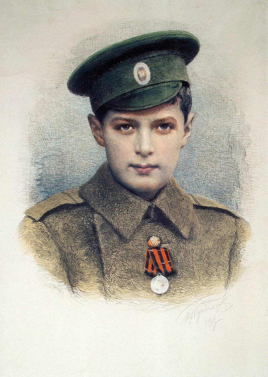 Tsarevich Alexei som lansekorporal for den russiske hæren, 1917 av Unbekannt
