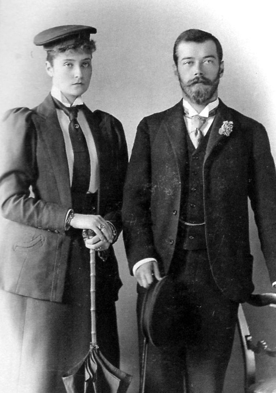 Tsarevich Nicholas Alexandrovich av Russland og prinsesse Alix av Hessen, London, 1894 av Unbekannt