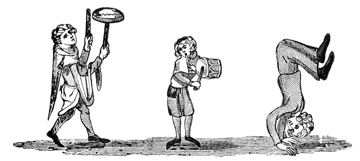 Tumbling med musikere, 1300-tallet, 1833 av Unbekannt
