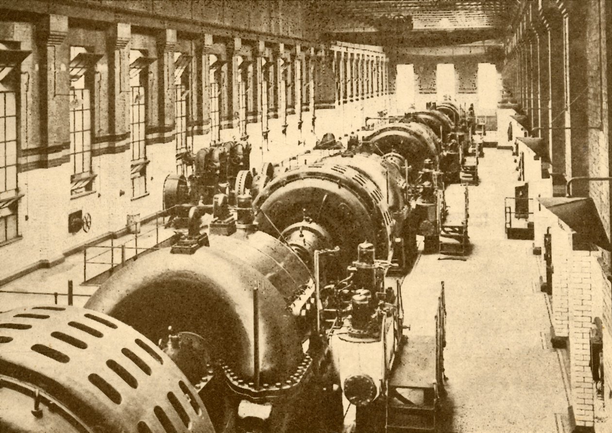 Turbo-generatorer ved Neasden Power House, Metropolitan Railway, 1930. av Unbekannt