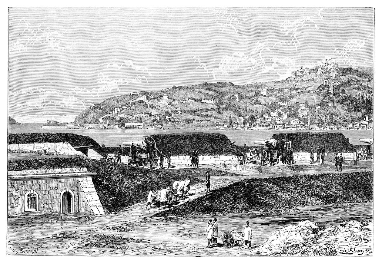 Tyrkiske batterier og inngangen til Bosporos ved Svartehavet, Tyrkia, 1895 av Unbekannt