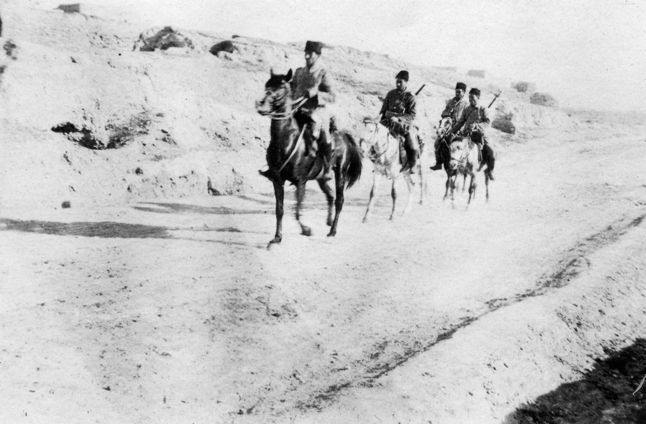 Tyrkiske soldater forlot Mosul, Mesopotamia, første verdenskrig, 1918 av Unbekannt