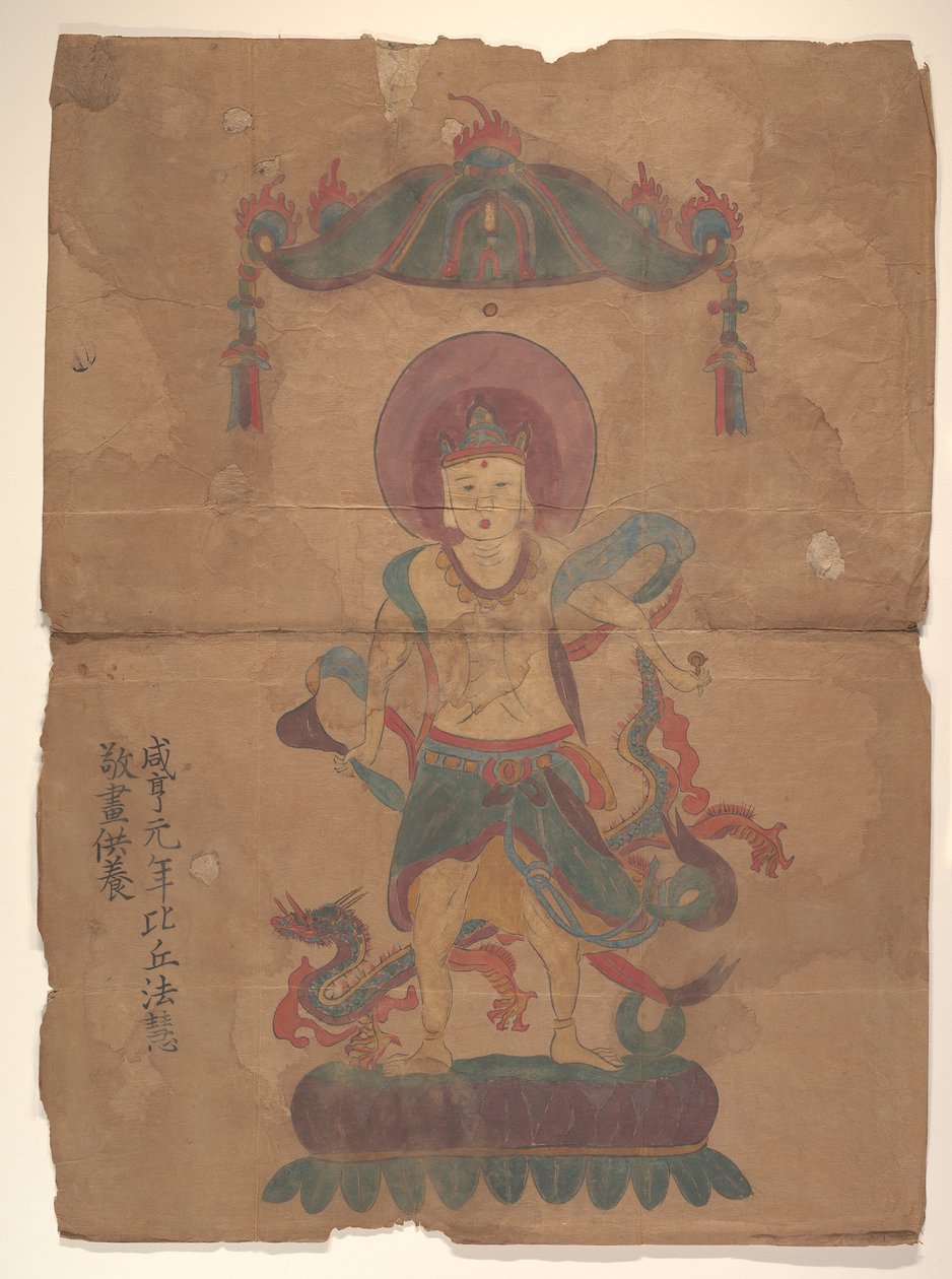 To buddhistiske malerier, datert 670 a og 797 f.Kr. av Unbekannt