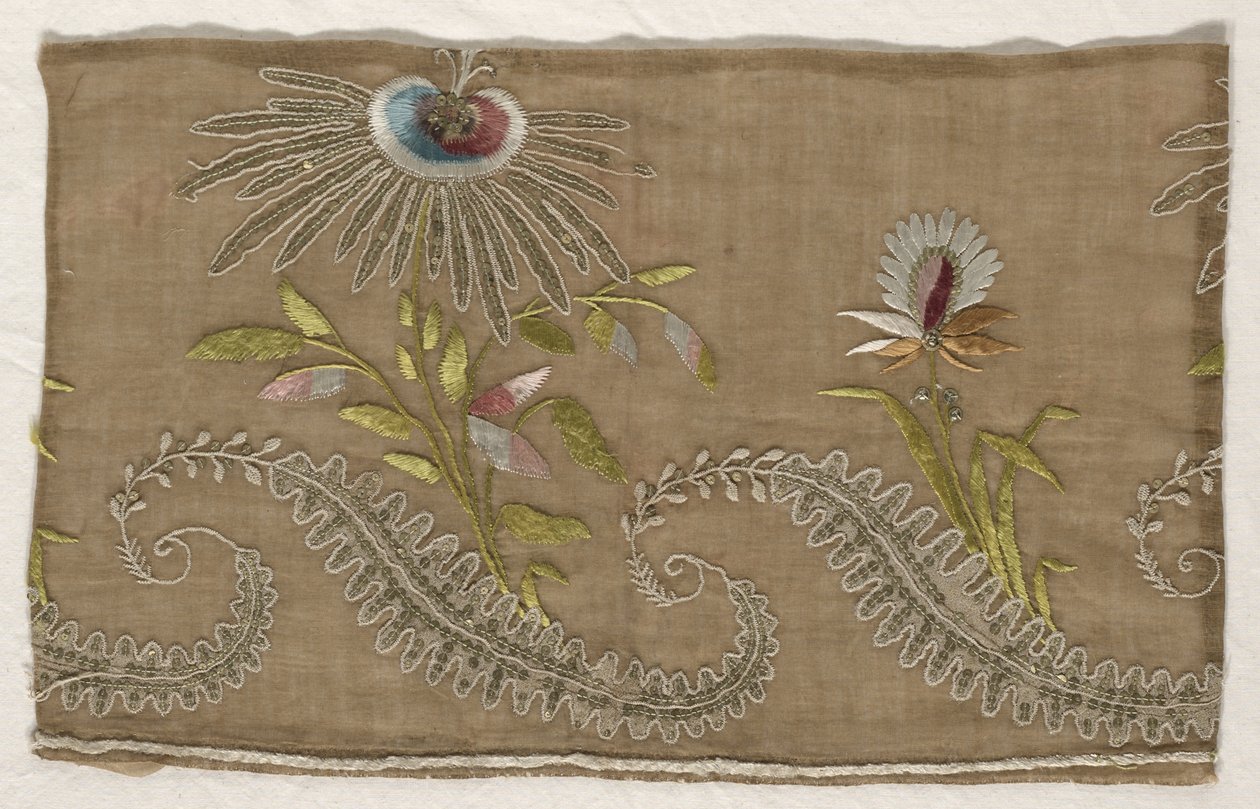 To fragmenter av broderi, 1700-tallet. av Unbekannt