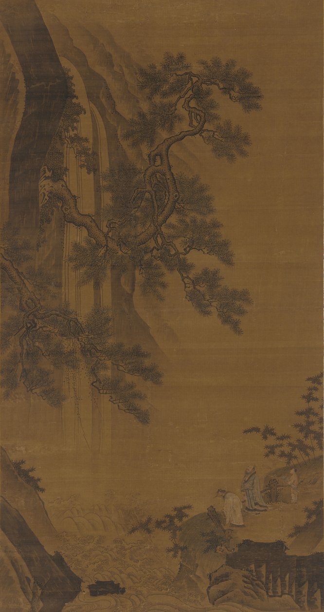 To herrer som vurderer en foss, Ming-dynastiet, 1500-tallet. av Unbekannt
