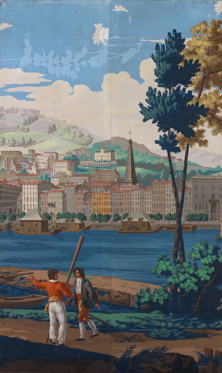 To sammenføyde paneler: The Views of Lyon, Frankrike, første utgave, 1821. av Unbekannt