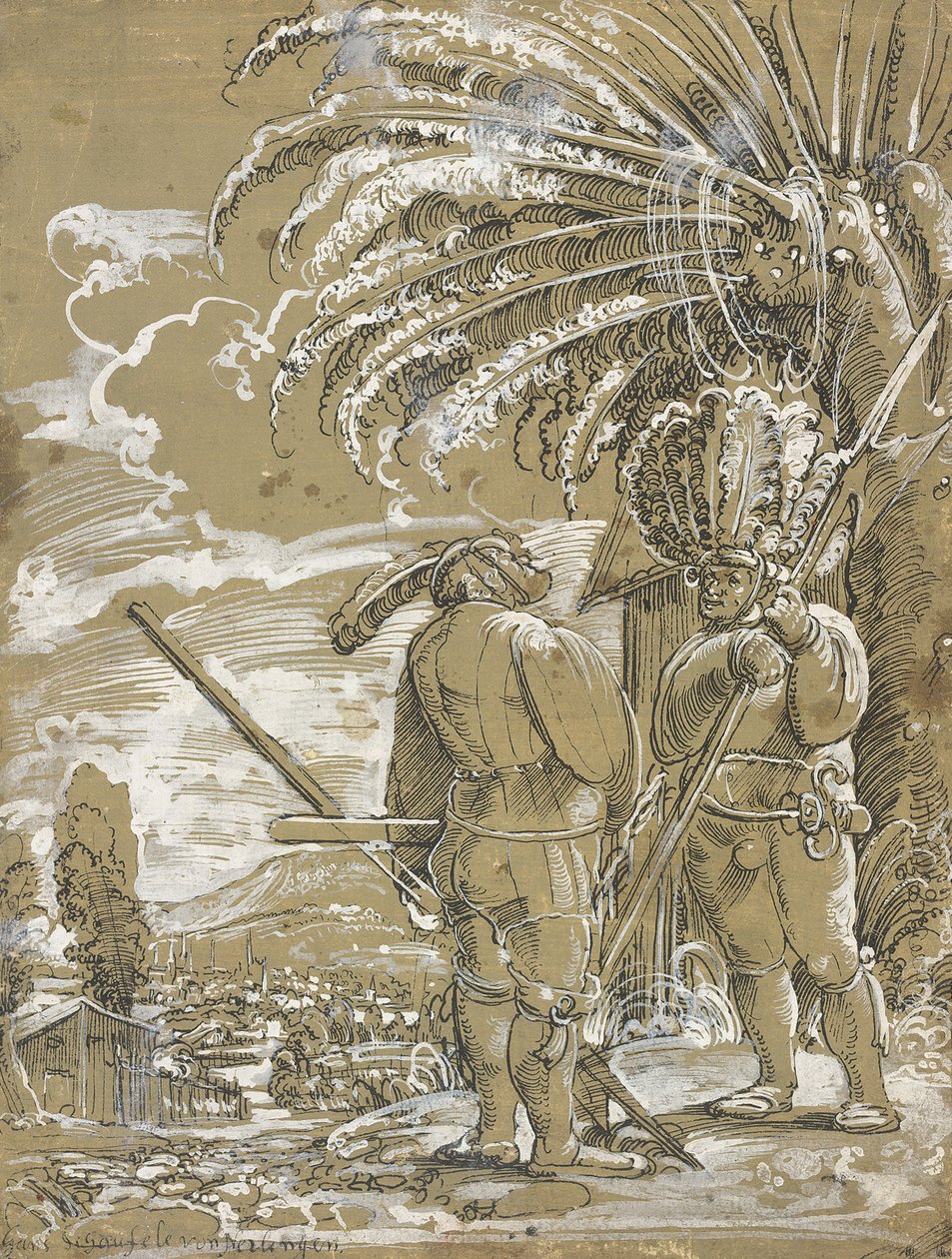 To Landsknechts, ca. 1520 av Unbekannt