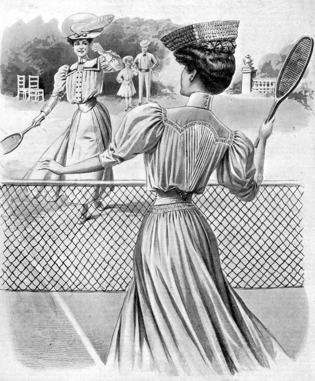 To plentenniskostymer for oktober 1905 av Unbekannt
