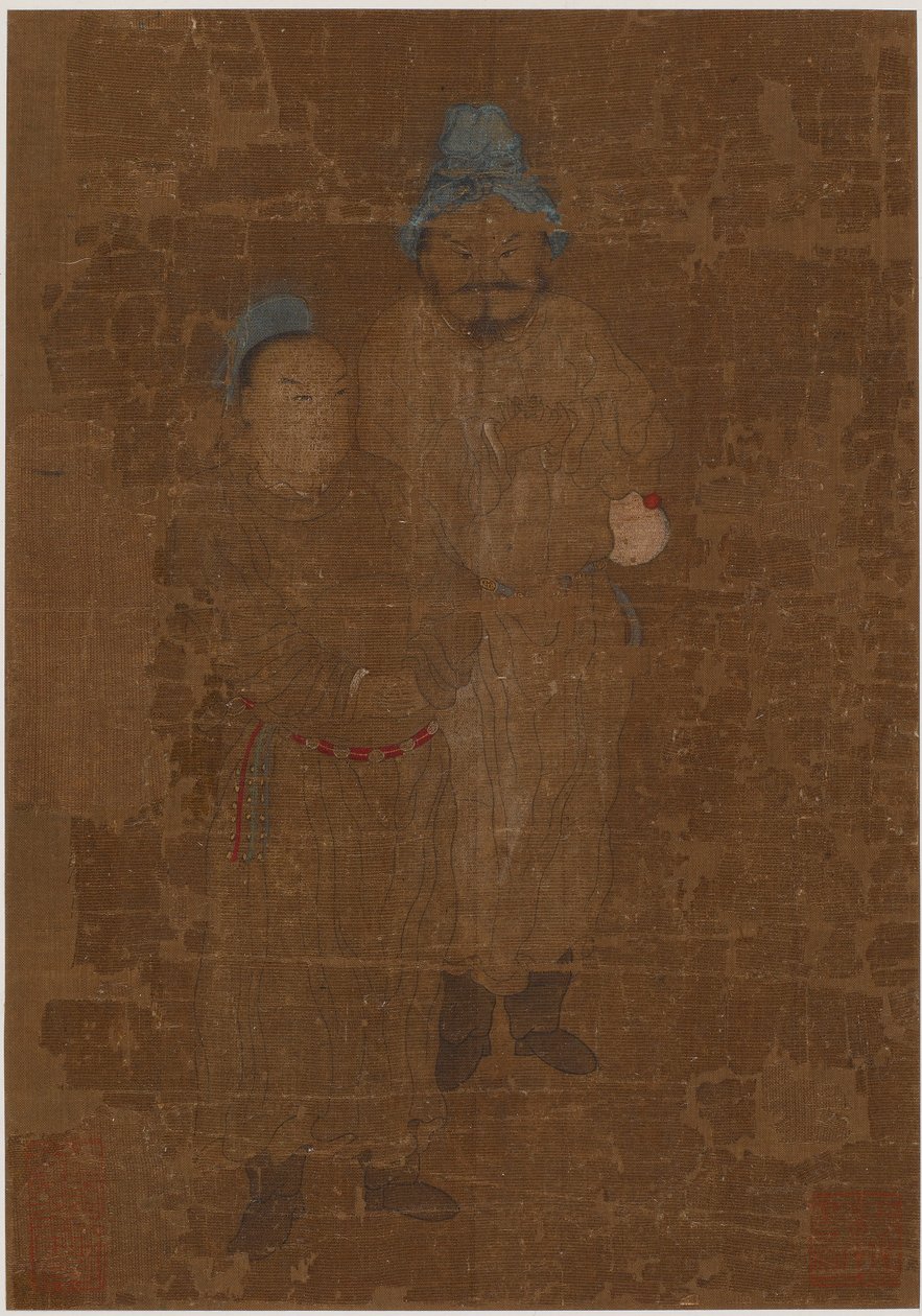 To mannsfigurer, stående, Ming-dynastiet, 1600-tallet. av Unbekannt