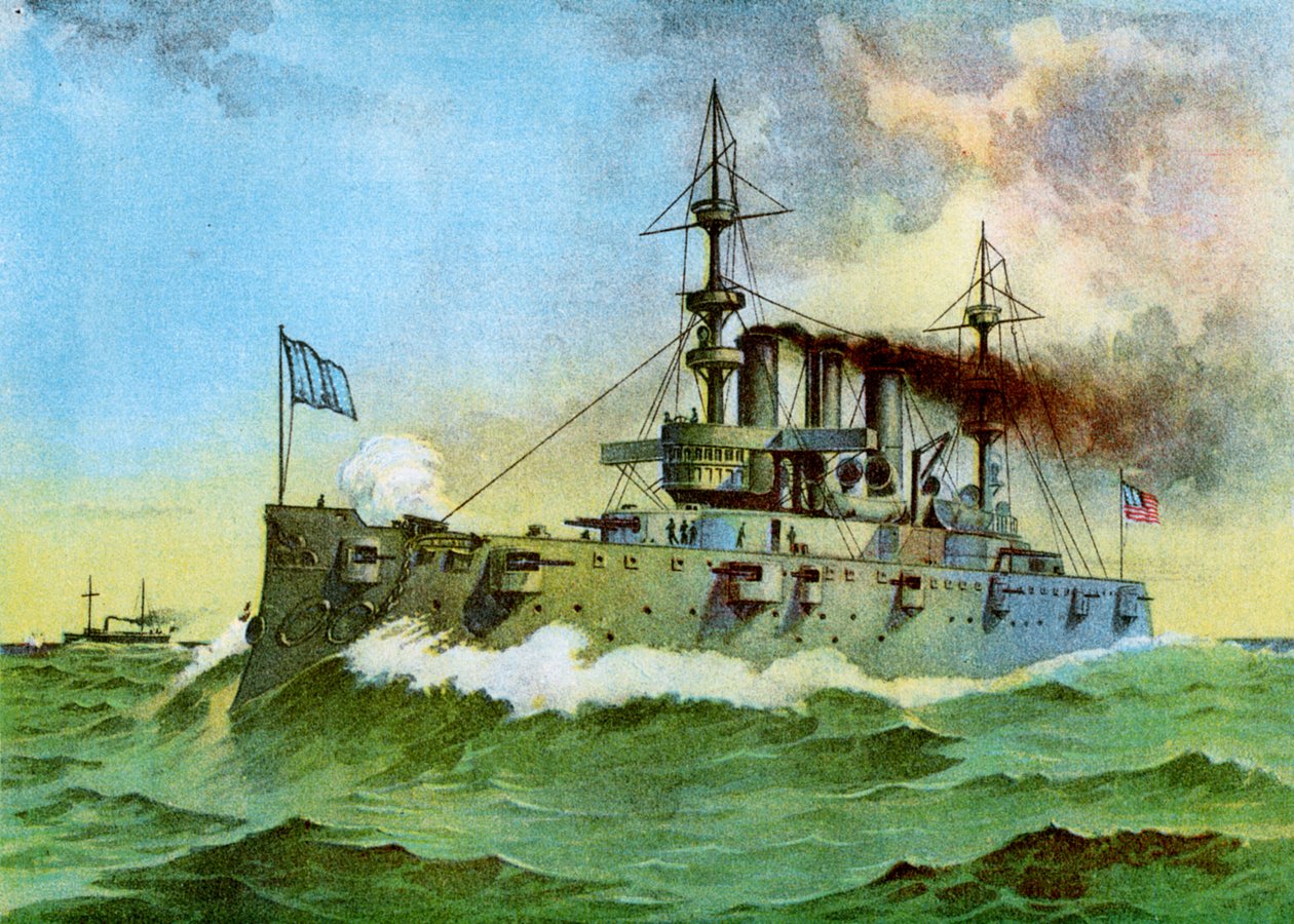 USS New York , amerikansk panserkrysser, 1898 av Unbekannt