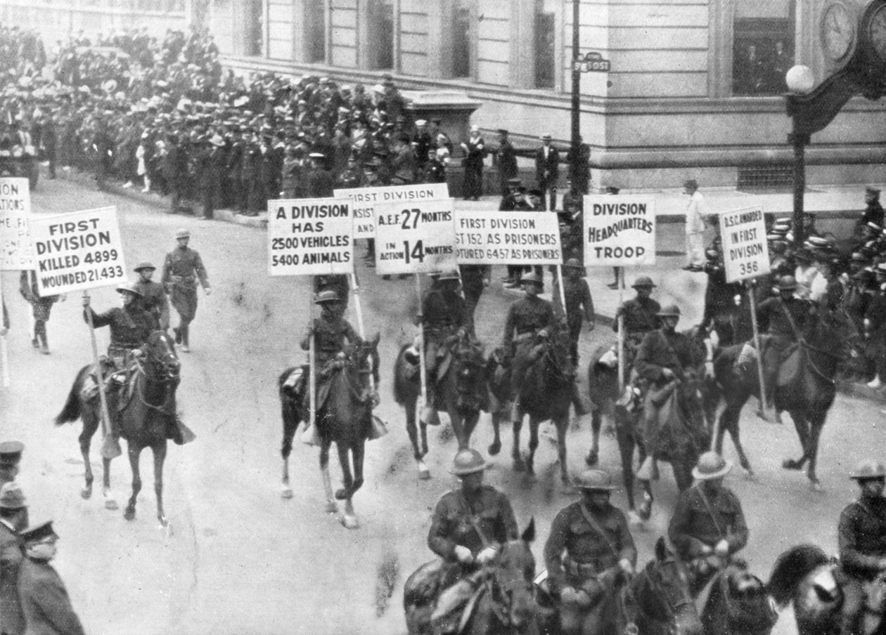 US 1st Army in the Victory Parade, New York, USA, 10. september 1919 av Unbekannt
