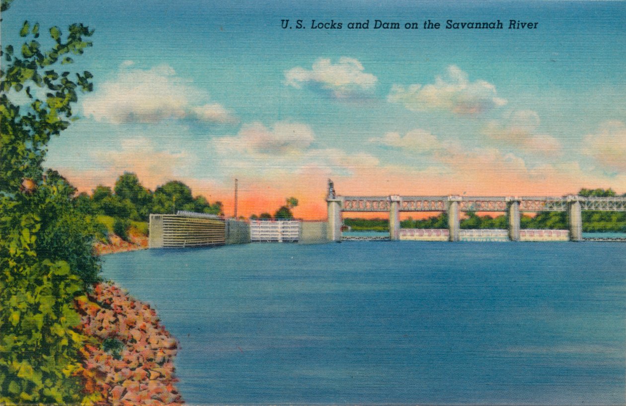 US Locks and Dam på Savannah River, 1943 av Unbekannt