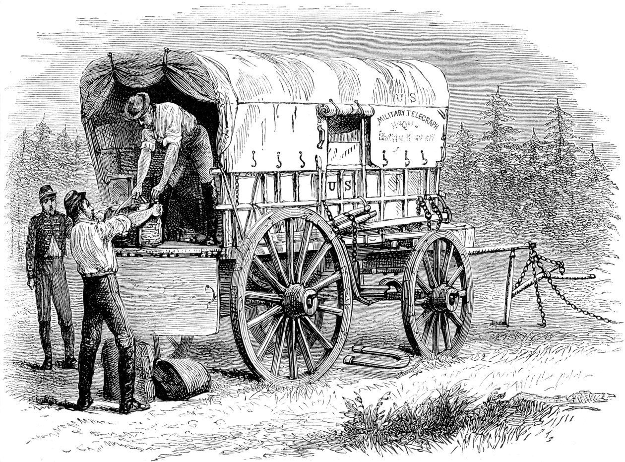 Amerikansk militær telegrafvogn, amerikansk borgerkrig, 1861-1865 c1880 av Unbekannt