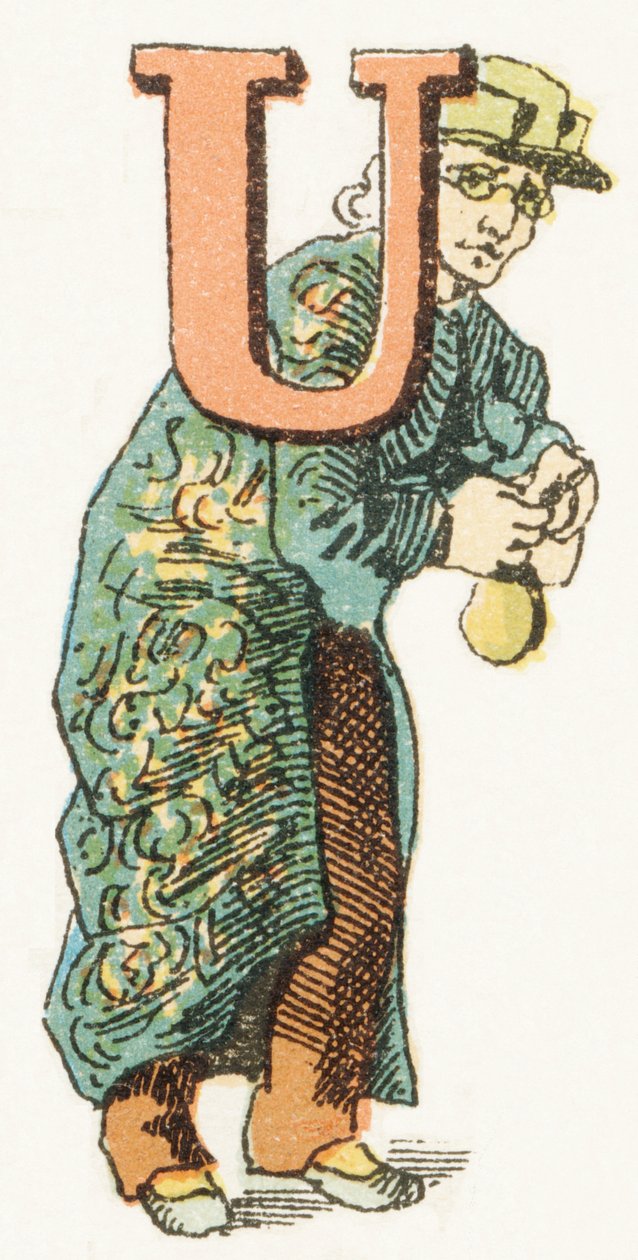 U - Usurer - Barnelig alfabet, Editions Gordinne 1920 (gravering) av Unbekannt