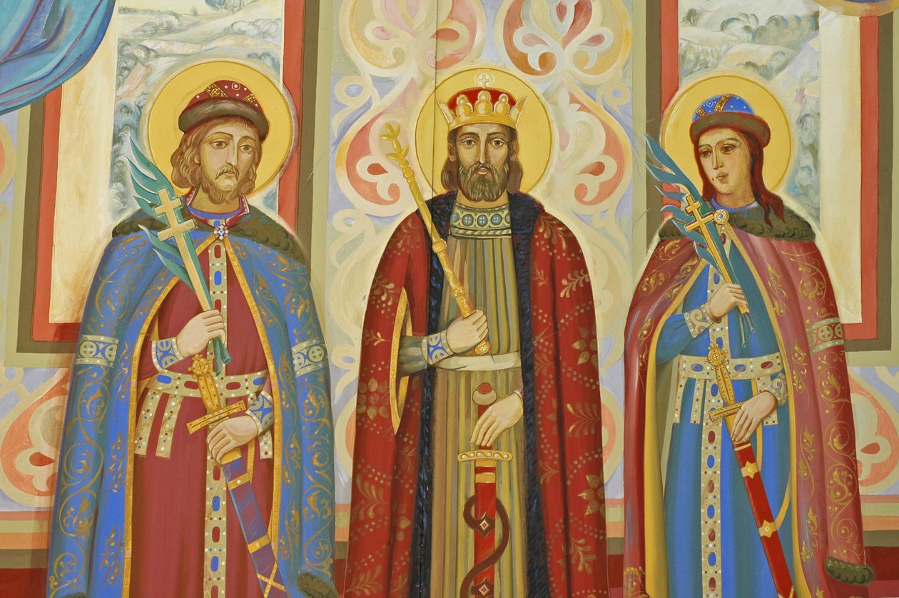 Ukraina, Kiev, St. Michaels ortodokse kloster (orig1108, rekonst. 2001), ekstern freskomaleri av Unbekannt