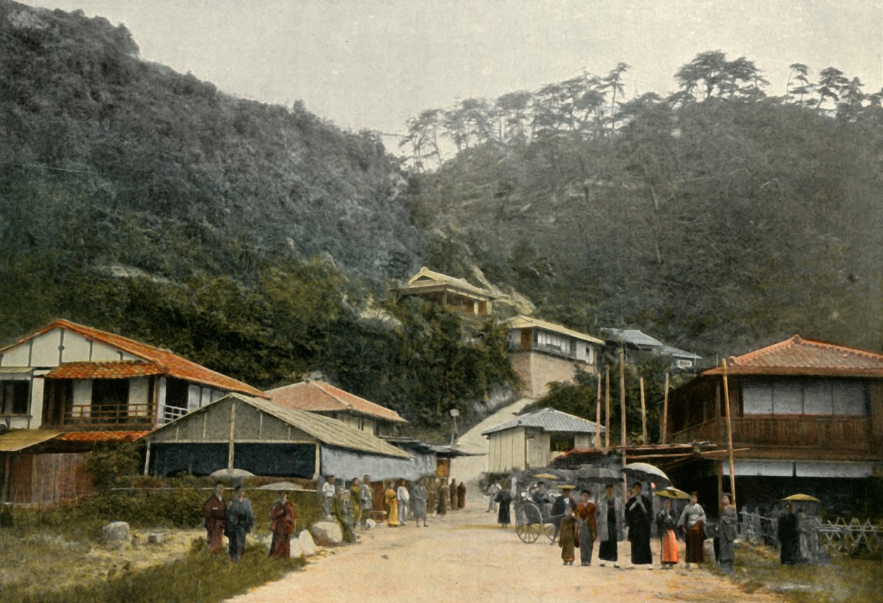 Rue A Nunobiki, P-less Kobe, A lavere d medlem Nunobiki, nær Kobe, 1900. av Unbekannt