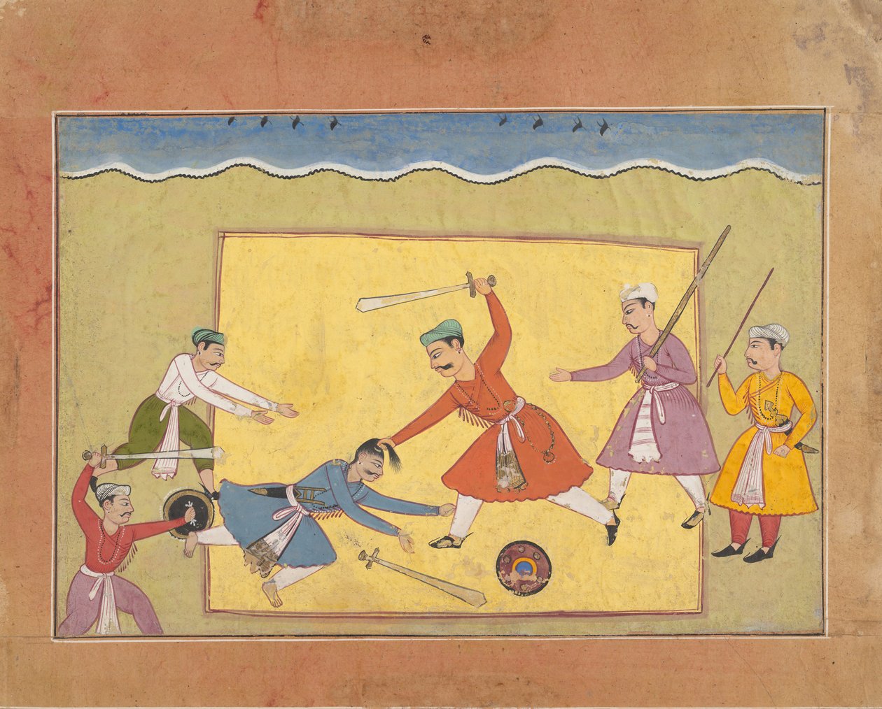 Uidentifisert side fra en spredt Bhagavata Purana eldgamle historier om Lord Vishnu, ca. 1610. av Unbekannt