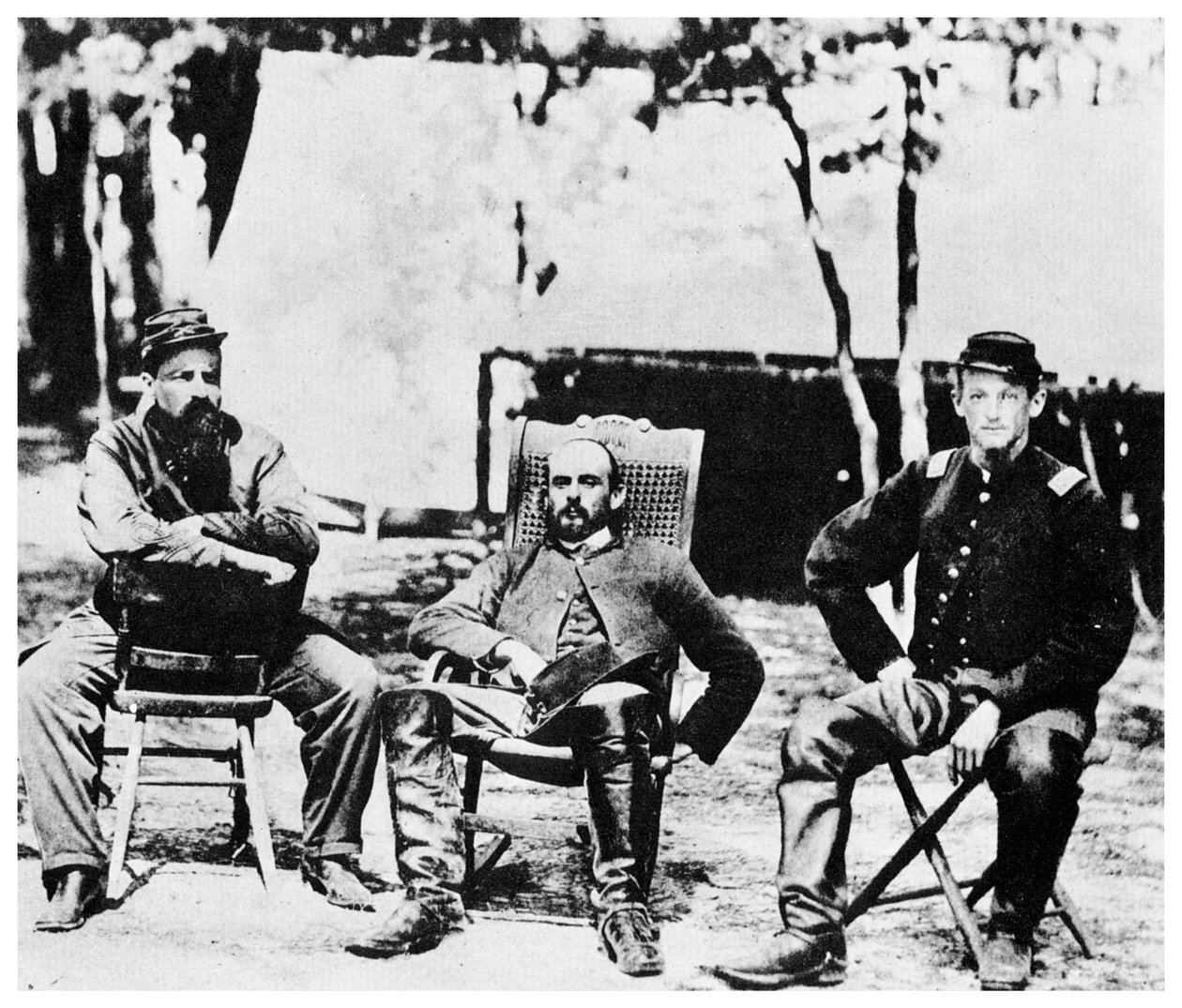 Fagforeningsoffiserer før Petersburgs fall, amerikansk borgerkrig, 1864 1955 av Unbekannt