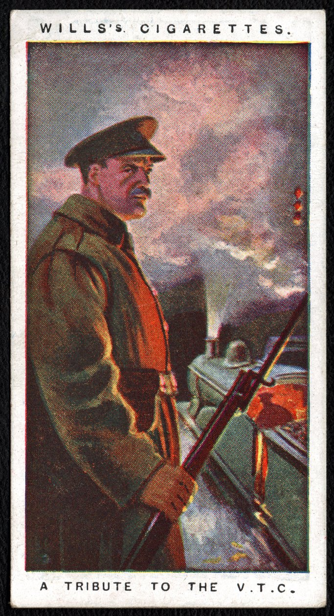 Storbritannia: Et av en serie på tjuefire sigarettkort utgitt i 1917 av Imperial Tobacco Company som en hyllest til krigsinnsatsen til de militære og sivile styrkene av Unbekannt