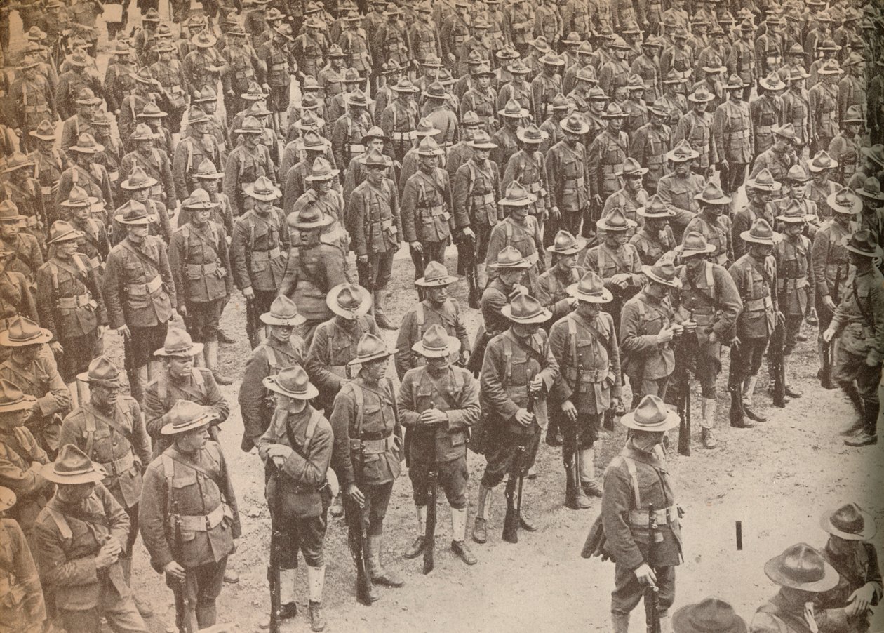 USAs tropper i parade før marsj gjennom London 15. august 1917, da de var av Unbekannt