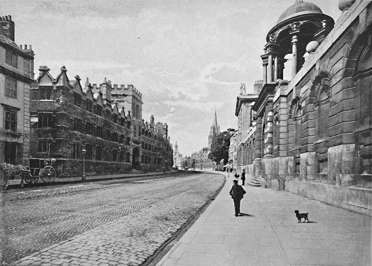 University College fra High Street, Oxford, c1896 av Unbekannt