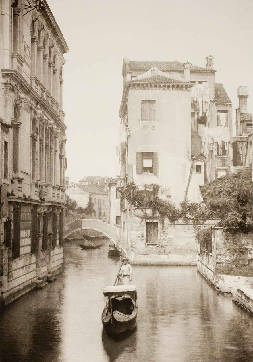 Uten tittel II 8, c. 1890. [Gondola på kanalen, Venezia]. av Unbekannt