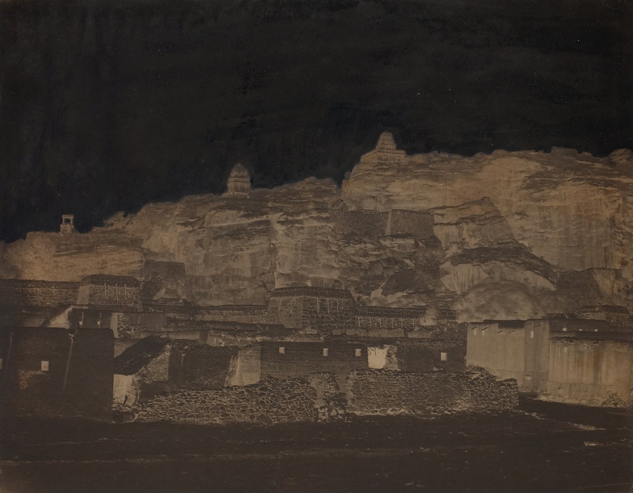 Uten tittel, [bygninger, muligens et arkeologisk sted], 1860-årene. av Unbekannt