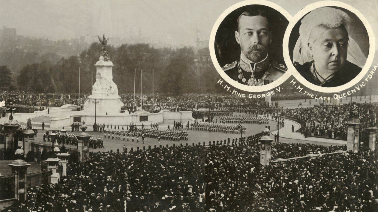 Avduking av Victoria Memorial, London, 16. mai 1911. av Unbekannt