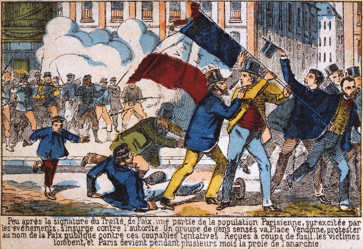 Opprør som førte til etableringen av Paris-kommunen, 1871. av Unbekannt