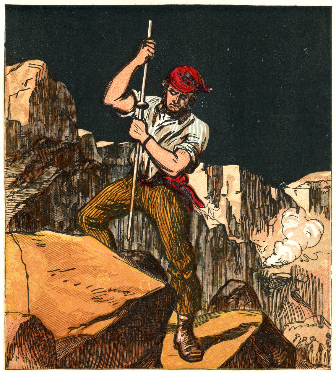 Bruke krutt i et steinbrudd, 1867 av Unbekannt